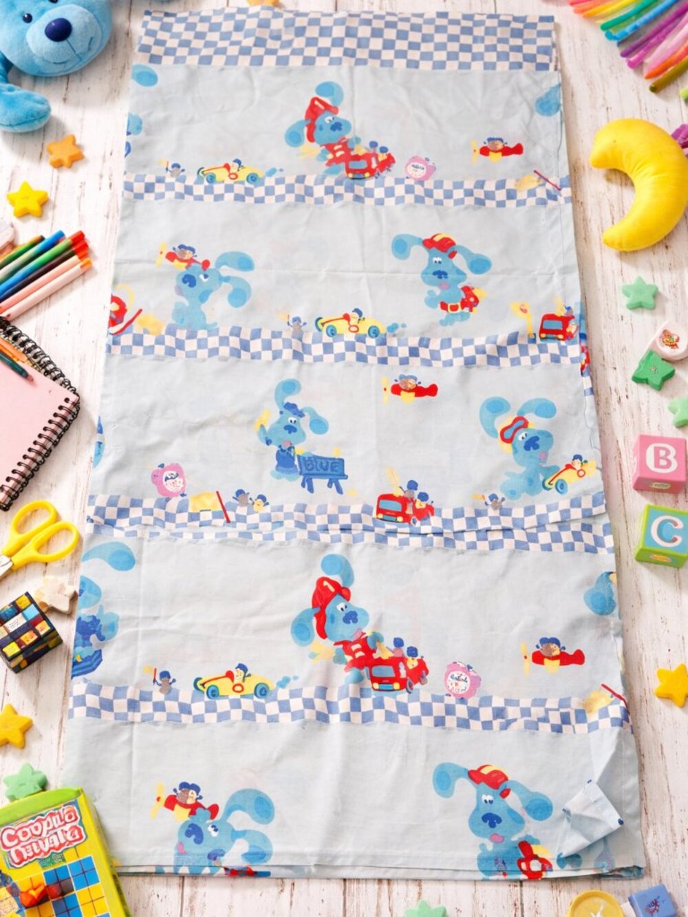 Vintage Blues Clues Twin Flat Sheet Dan River Kids Bedding Blue Cartoon